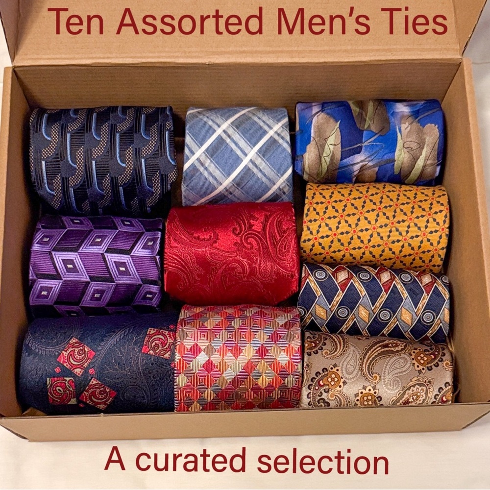 Box 3 - Elegant Men's Tie Set - Multicolor- includes designer